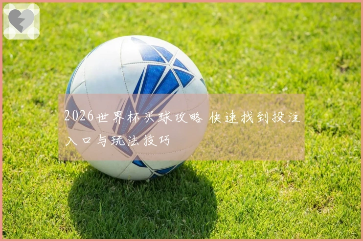 2026世界杯买球攻略 快速找到投注入口与玩法技巧